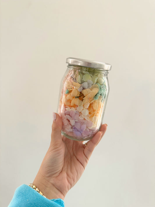 Assorted Dried Flowers in a Container